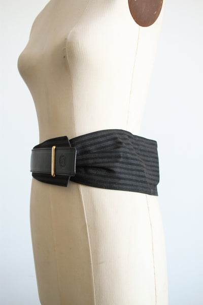 1980s Fendi Oversized Black Leather Belt