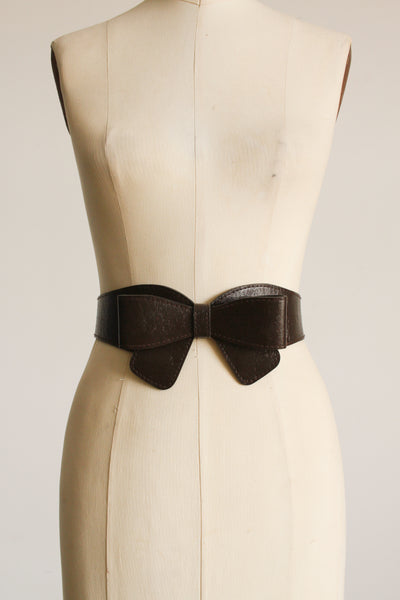 1990s Dark Brown Bow Belt