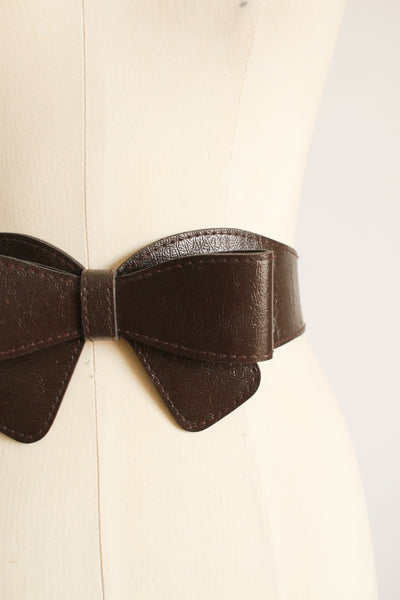 1990s Dark Brown Bow Belt