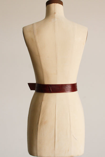 1980s Raspberry Leather Textured Belt