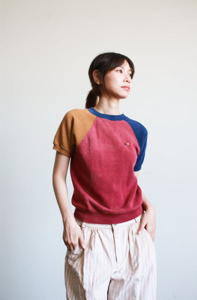 1980s Hangten Colorblock Cotton Raglan Sweater