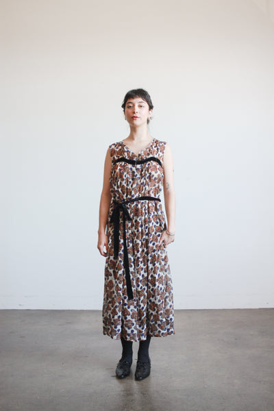 1990s Comme des Garcons Navy Polka Dot Dress