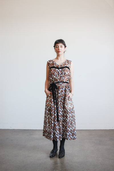 1990s Comme des Garcons Navy Polka Dot Dress