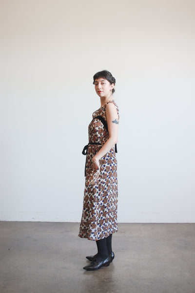 1990s Comme des Garcons Navy Polka Dot Dress