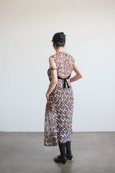 1990s Comme des Garcons Navy Polka Dot Dress