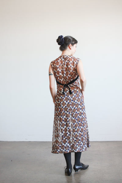 1990s Comme des Garcons Navy Polka Dot Dress