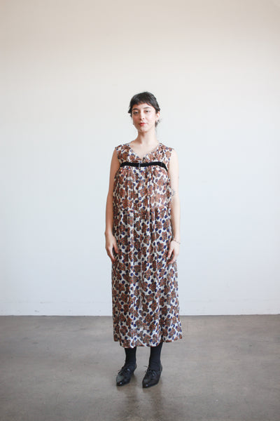 1990s Comme des Garcons Navy Polka Dot Dress