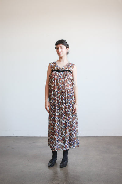 1990s Comme des Garcons Navy Polka Dot Dress