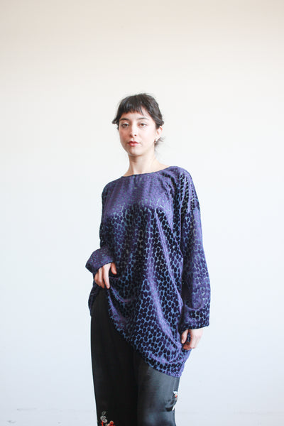 1990s Junya Watanabe Violet Velvet Burnout Tunic