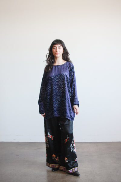 1990s Junya Watanabe Violet Velvet Burnout Tunic