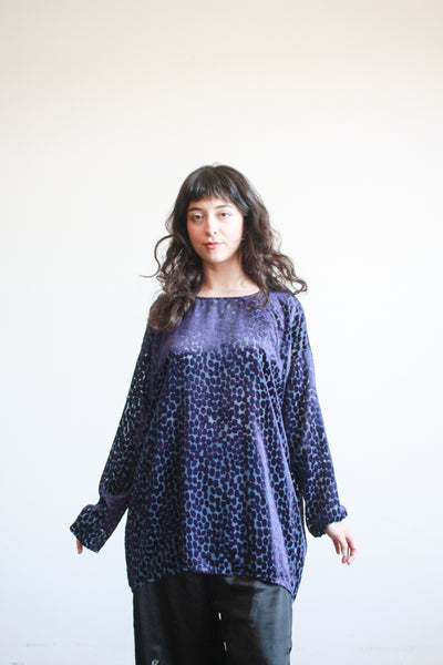 1990s Junya Watanabe Violet Velvet Burnout Tunic