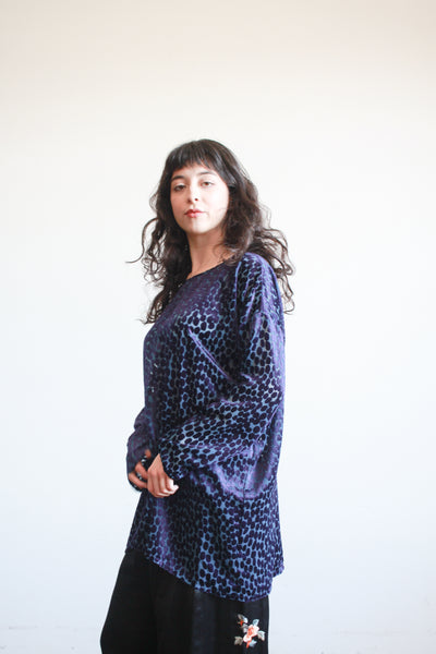 1990s Junya Watanabe Violet Velvet Burnout Tunic