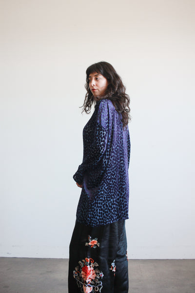 1990s Junya Watanabe Violet Velvet Burnout Tunic