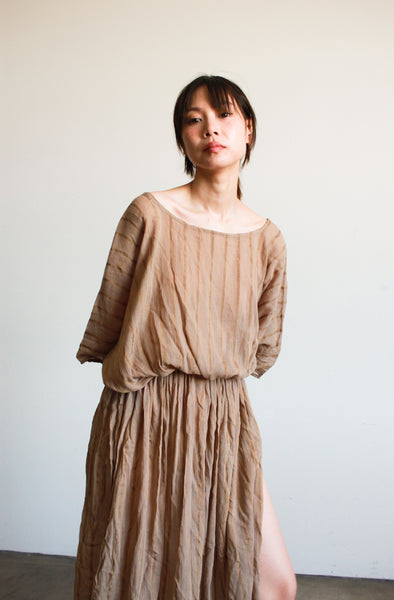 1990s Striped Cotton Coverup Dress