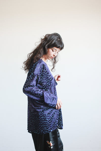 1990s Junya Watanabe Violet Velvet Burnout Tunic