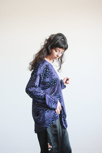 1990s Junya Watanabe Violet Velvet Burnout Tunic