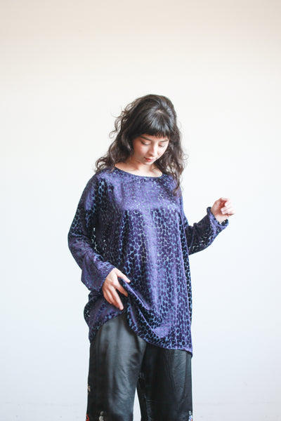1990s Junya Watanabe Violet Velvet Burnout Tunic