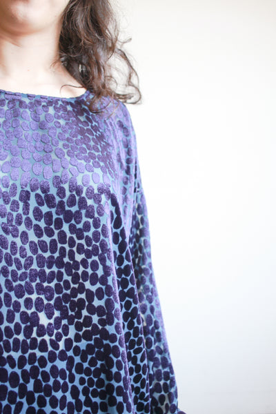 1990s Junya Watanabe Violet Velvet Burnout Tunic