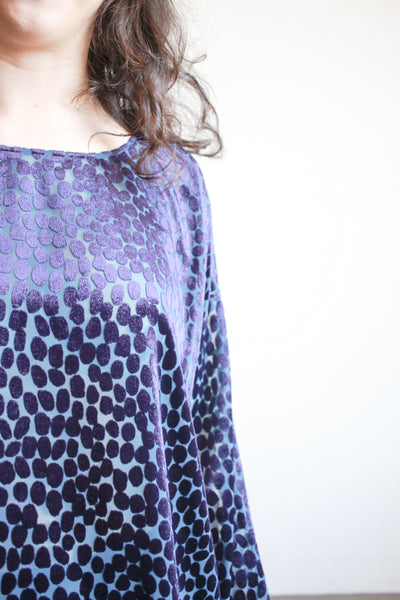 1990s Junya Watanabe Violet Velvet Burnout Tunic