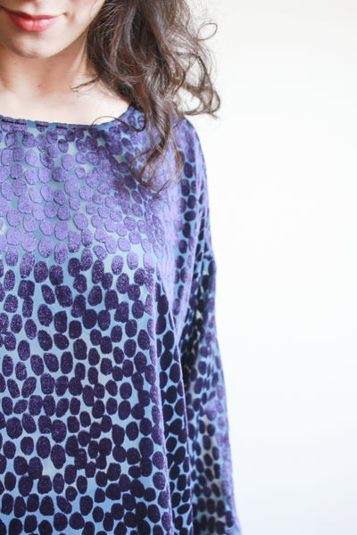 1990s Junya Watanabe Violet Velvet Burnout Tunic