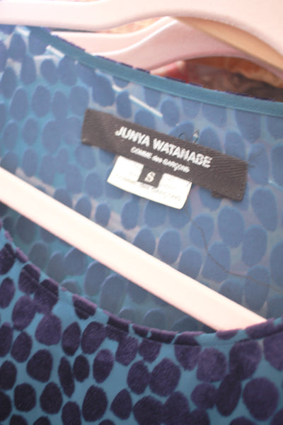 1990s Junya Watanabe Violet Velvet Burnout Tunic