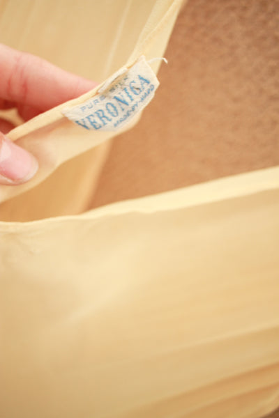 1930s Buttercream Silk Smock Sleeveless Nightgown