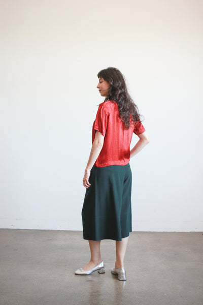 1970s Jean Muir Forest Green Wool Culottes