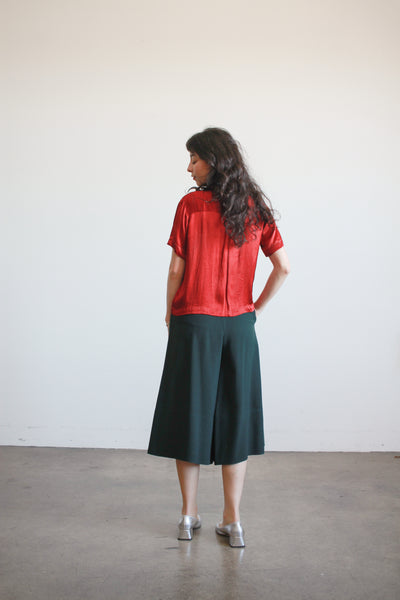 1970s Jean Muir Forest Green Wool Culottes