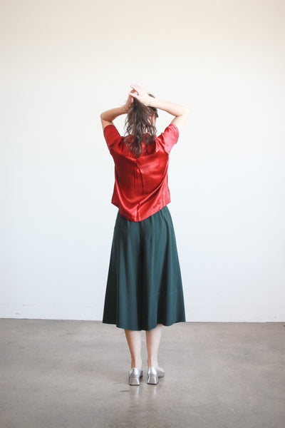 1970s Jean Muir Forest Green Wool Culottes