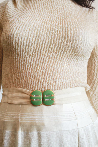 1910s Antique Silk Striped Long Skirt