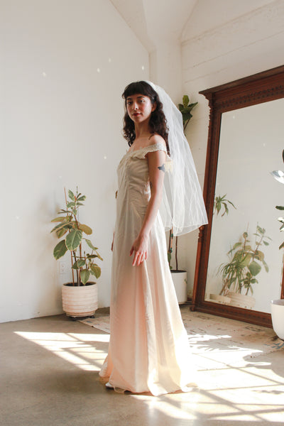 1960s Cream Sleeveless Sheath Dress