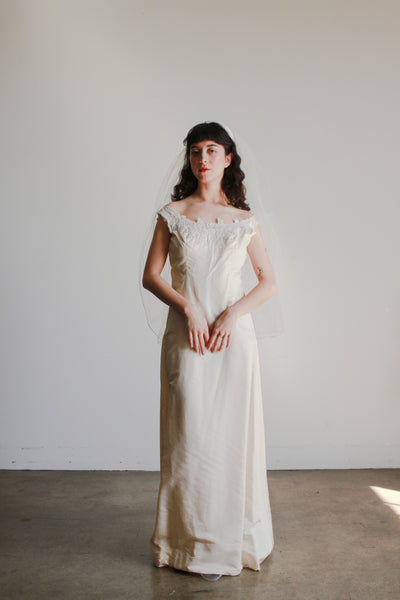 1960s Cream Sleeveless Sheath Dress