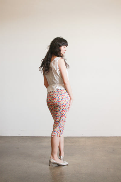 1980s Pleats Please Floral Pleated Midi Skirt