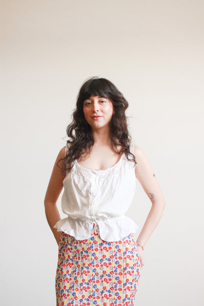 Victorian White Cotton Corset Cover