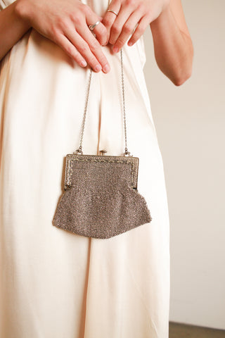 1920s Silver Chainlink Mini Handbag