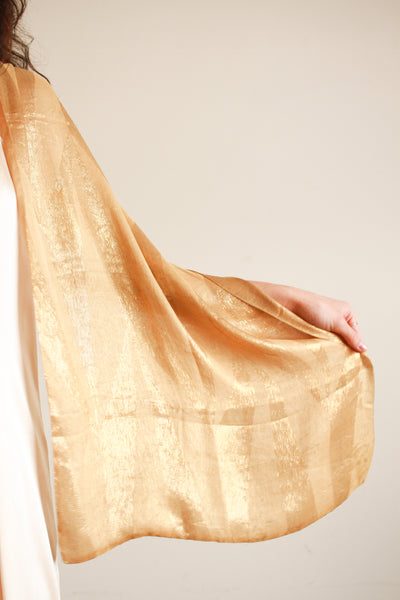 1920s Gold Lamé Art Deco Shawl