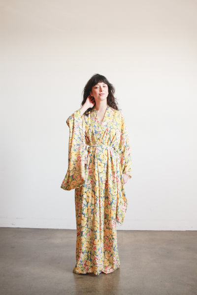 1940s Spring Floral Rayon Kimono