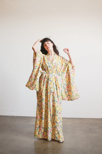 1940s Spring Floral Rayon Kimono