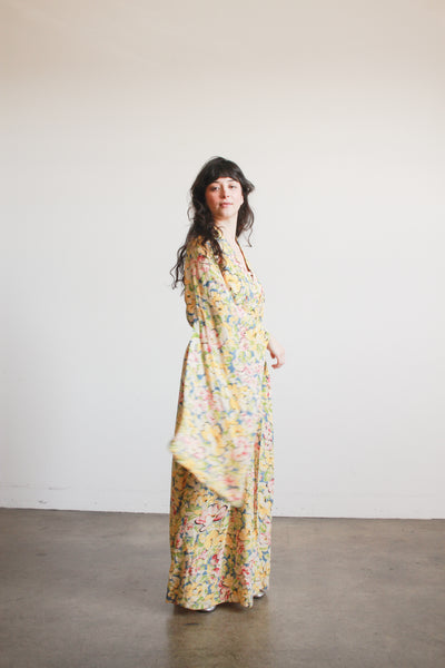 1940s Spring Floral Rayon Kimono