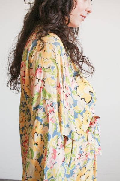 1940s Spring Floral Rayon Kimono
