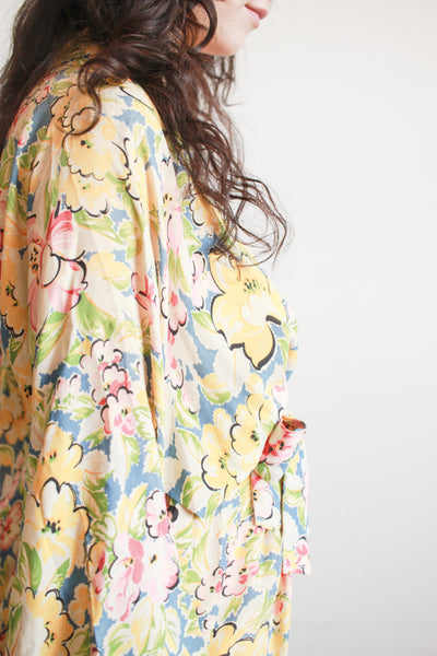 1940s Spring Floral Rayon Kimono