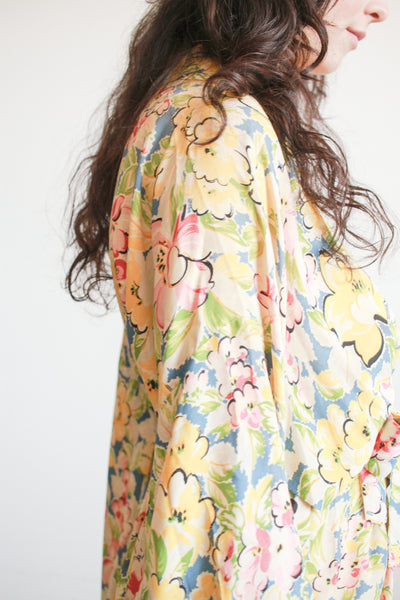 1940s Spring Floral Rayon Kimono