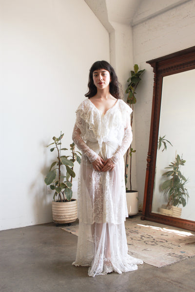 Antique White Lace Bustle Skirt Set Blossom Vintage Antique White Lace Bustle Skirt Set Blossom Vintage
