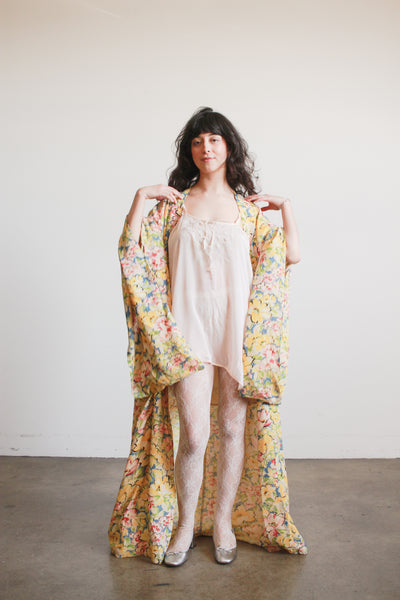 1940s Spring Floral Rayon Kimono
