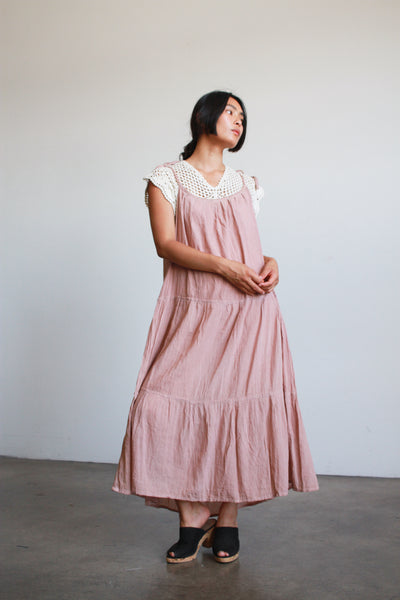 Oaxacan Cotton Gauze Tiered Halter Dress