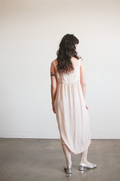1920s Blush Silk Sleeveless Slip Dress