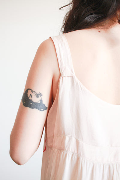 1920s Blush Silk Sleeveless Slip Dress