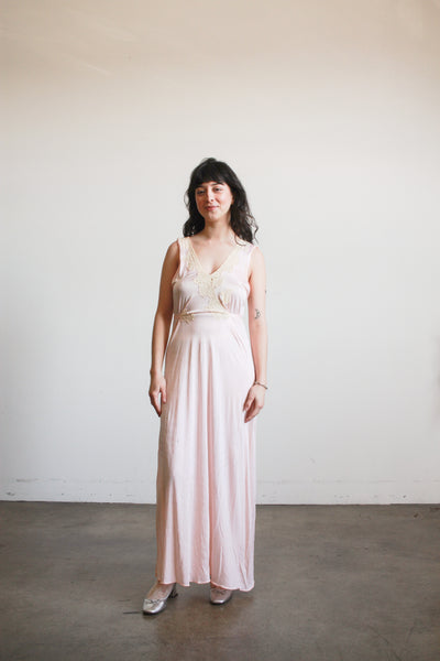 1930s Pink Jersey Knit Nightgown