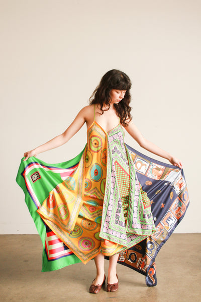 YSL Hermes Mixed Silk Scarf Dress