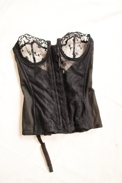 1950s Black Lace Corset